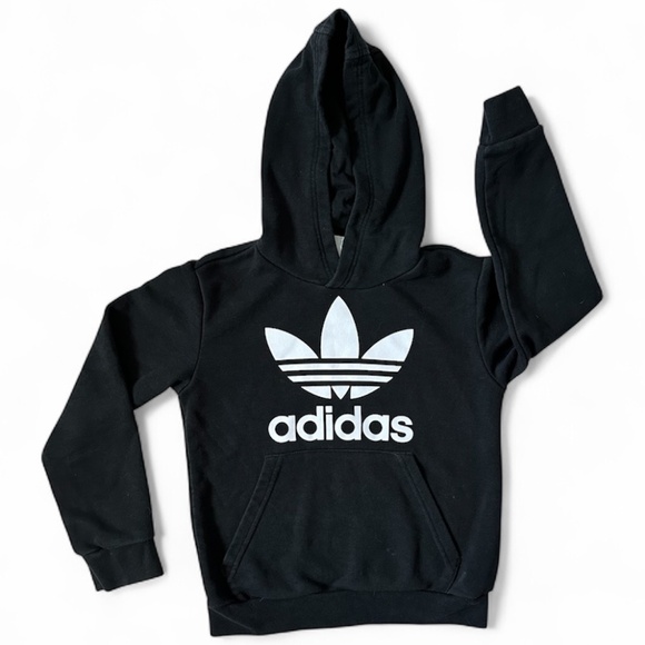 Boys Adidas Black White Hoodie - XS - Picture 1 of 4